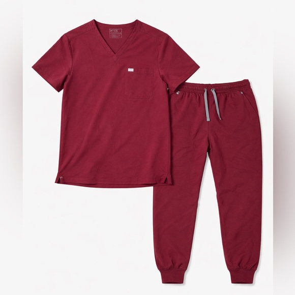 Figs Other - FIGS Men’s Burgundy Scrub Set – XL